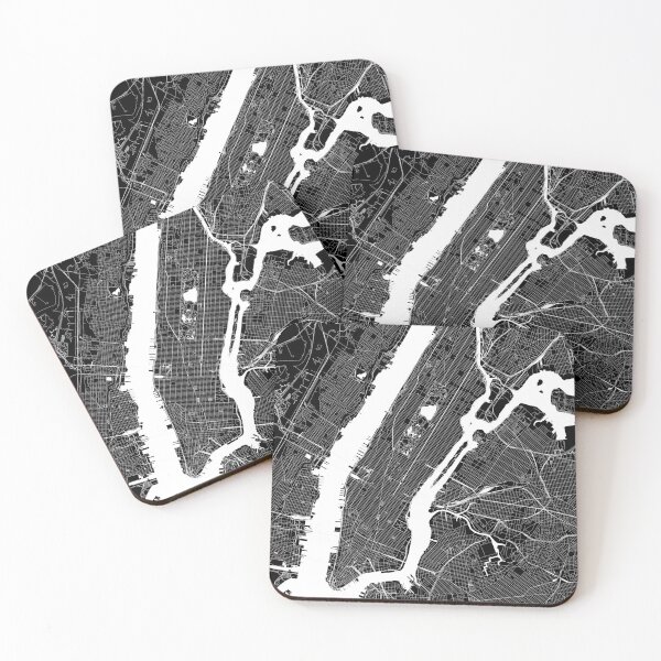 Item preview, New York City Black And White Map designed and sold by multiplicitymap.