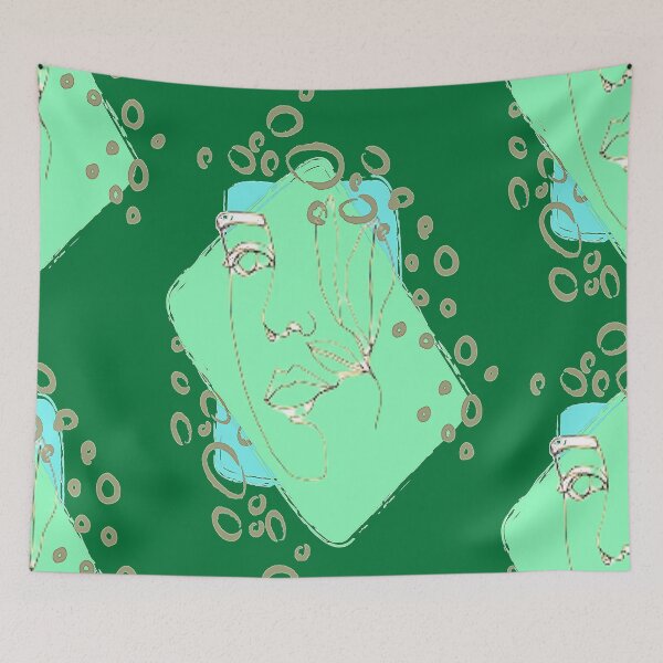 Item preview, Linear Abstract Face Design, nr 2,  Trippy Psychedelic Arte Abstracto designed and sold by Adri Barnard.