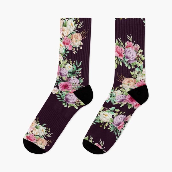 Item preview, Beautiful floral design, pink and purple flowers, dark background and pretty light teal leaves, soft and pretty designed and sold by Orianah.