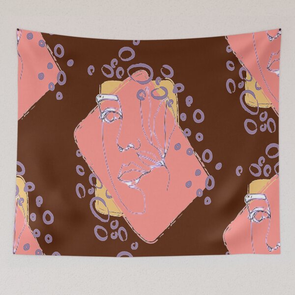 Item preview,  Linear Abstract Face Design, nr 4,Trippy Psychedelic Arte Abstracto designed and sold by Adri Barnard.