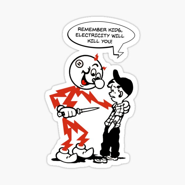 Reddy kilowatt warning Sticker