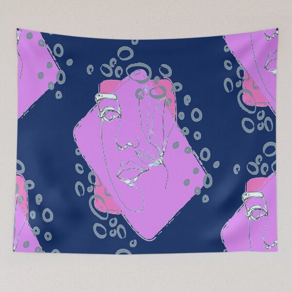 Item preview,  Linear Abstract Face Design, nr 5, Trippy Psychedelic Arte Abstracto designed and sold by Adri Barnard.