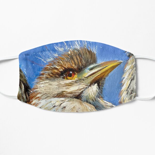 Proud handsome funny hair Heron in the flower of his youth Flat Mask