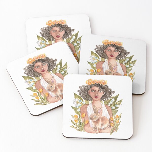 Item preview, Spring girl and rabbit designed and sold by ZephyrArtVN.