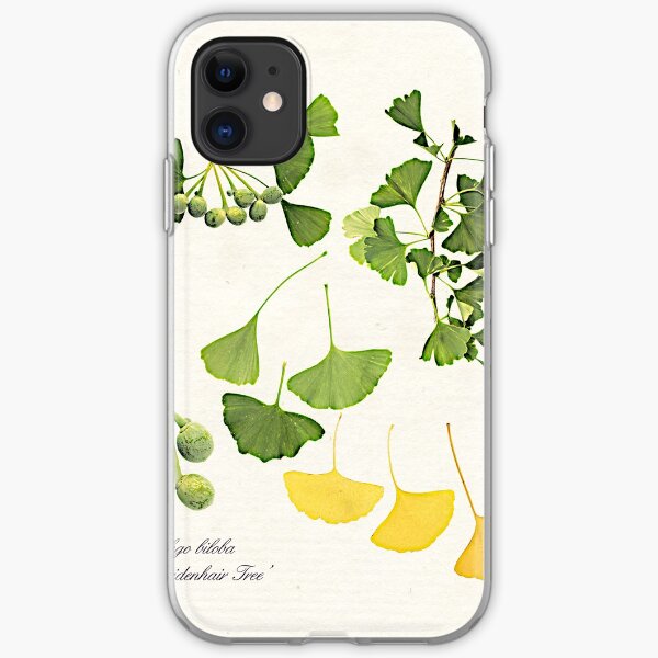 Ginkgo biloba botanical print iPhone Soft Case