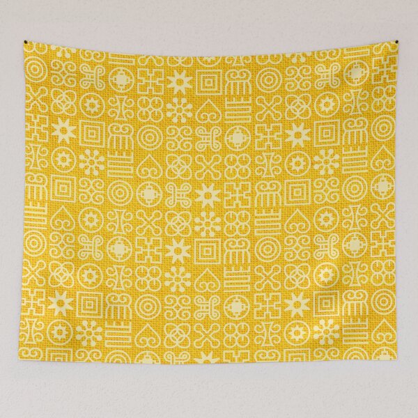 Item preview, Multi-Pattern Afri-Aztec Marigold Yellow Fabric Textured Effect Boho Aesthetics [#162] designed and sold by AfriStyleUK.