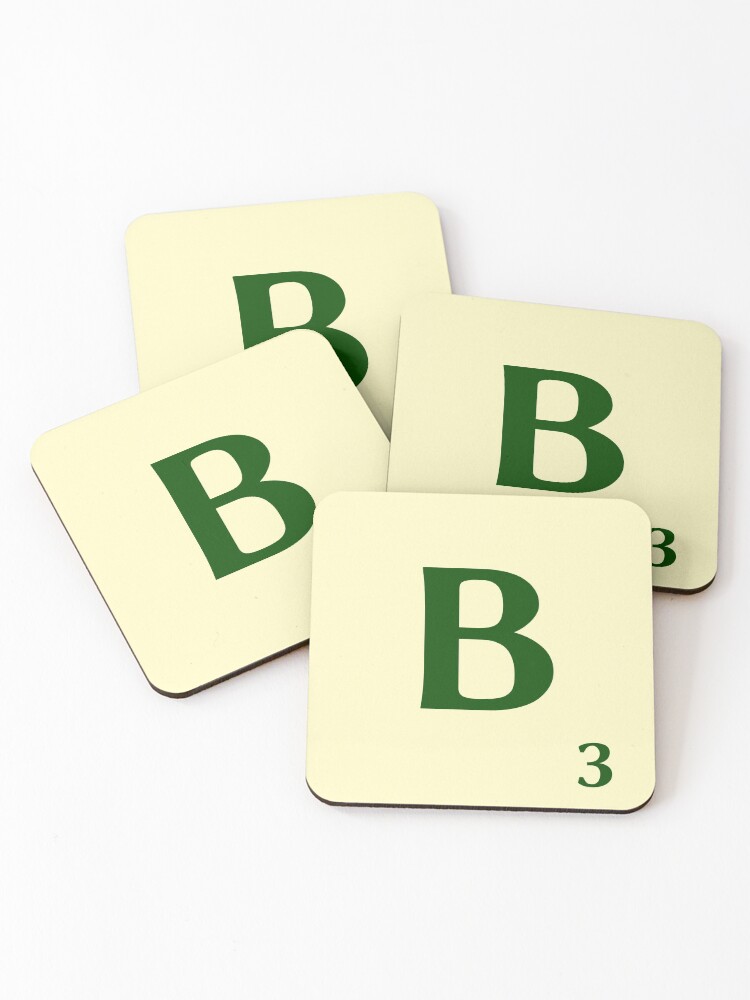Imagen 1 de 5, Posavasos (lote de 4) con la obra Ficha de Scrabble de la B de 3 puntos, diseñada y vendida por fgrdisseny.