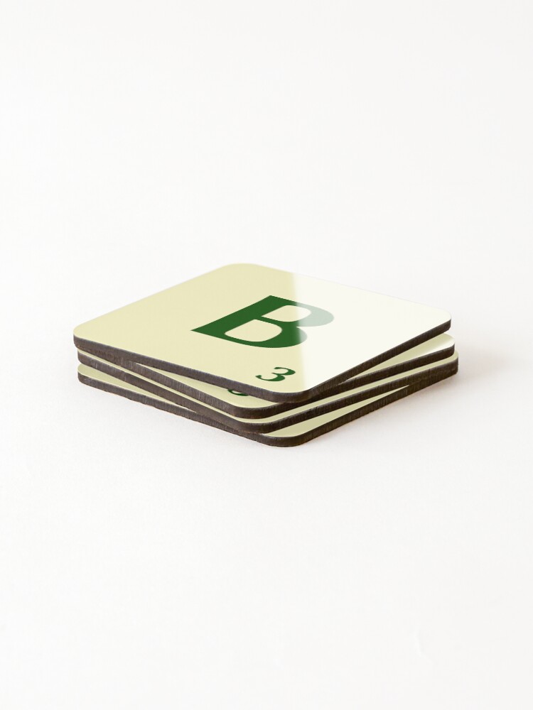 Imagen 4 de 5, Posavasos (lote de 4) con la obra Ficha de Scrabble de la B de 3 puntos, diseñada y vendida por fgrdisseny.