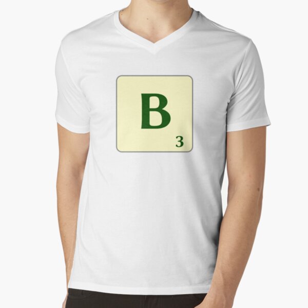 Ficha de Scrabble de la B de 3 puntos Camiseta de cuello en V