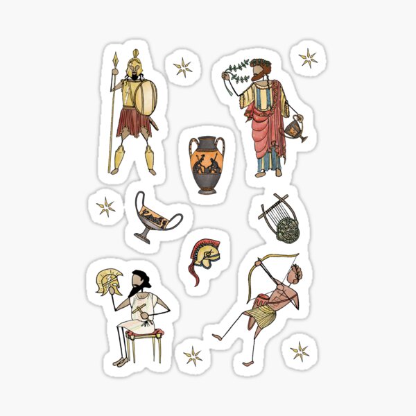 Greek Myth Comix - The Gods Sticker Pack 3 COLOUR Sticker