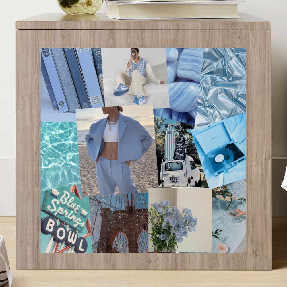 Light Blue Aesthetic Photo Collage Baby Blue Wall Collage 