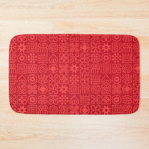 Item preview, Multi-Pattern Afri-Aztec Cherry Red Fabric Textured Effect Boho Aesthetics design [#165] designed and sold by AfriStyleUK.
