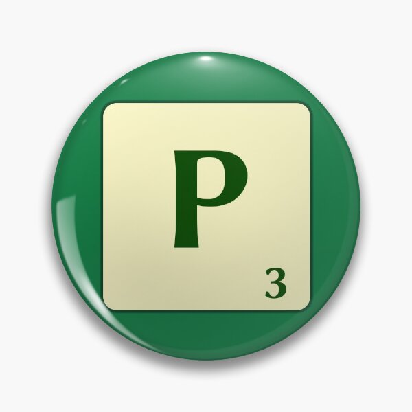 Ficha de Scrabble de la P de 3 puntos Chapa