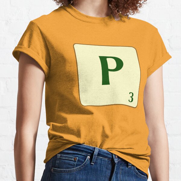 Ficha de Scrabble de la P de 3 puntos Camiseta clásica