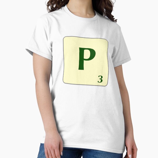 Ficha de Scrabble de la P de 3 puntos Camiseta clásica