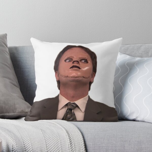Jiamos The Office Merch Sequin Pillow Cover Dwight Schrute Mask Throw  Pillow Covers Mermaid Decorative Cushion Cover Funny Gag Gifts 16 X 16  Inch, No