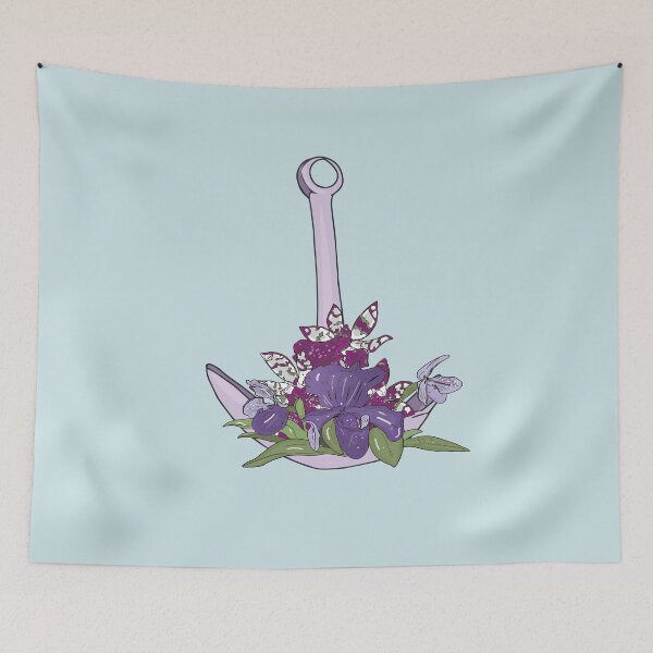Item preview, fiolet anchor in flowers designed and sold by Anastasiia Yurevych.