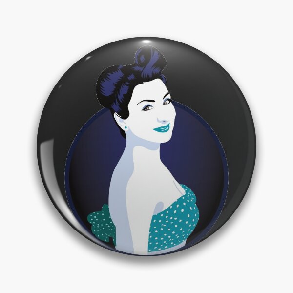 Item preview, Pin Up Girl | Louisa - Turquoise & Blue (Dark Background) designed and sold by ladyfacecreates.