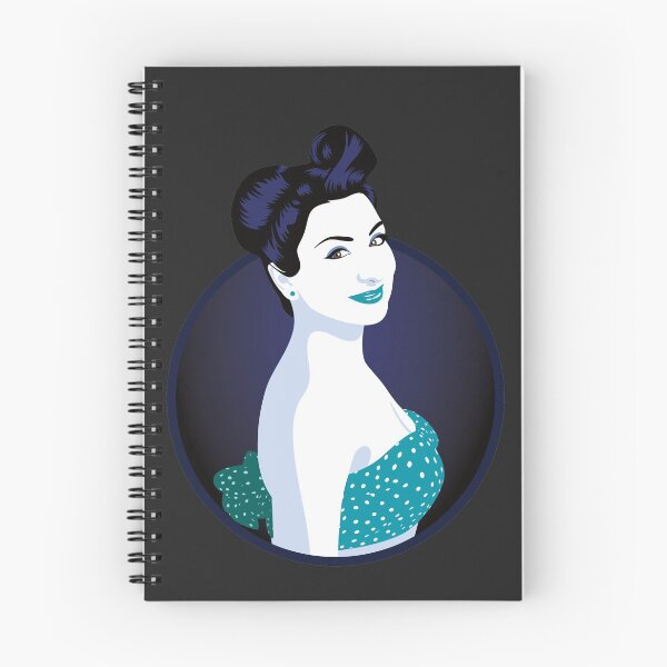 Item preview, Pin Up Girl | Louisa - Turquoise & Blue (Dark Background) designed and sold by ladyfacecreates.