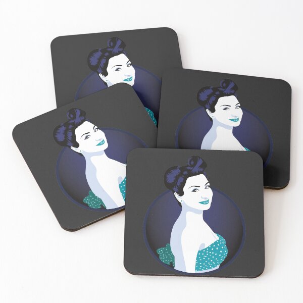 Item preview, Pin Up Girl | Louisa - Turquoise & Blue (Dark Background) designed and sold by ladyfacecreates.