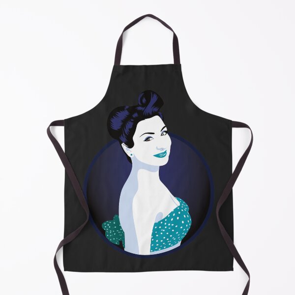 Item preview, Pin Up Girl | Louisa - Turquoise & Blue (Dark Background) designed and sold by ladyfacecreates.