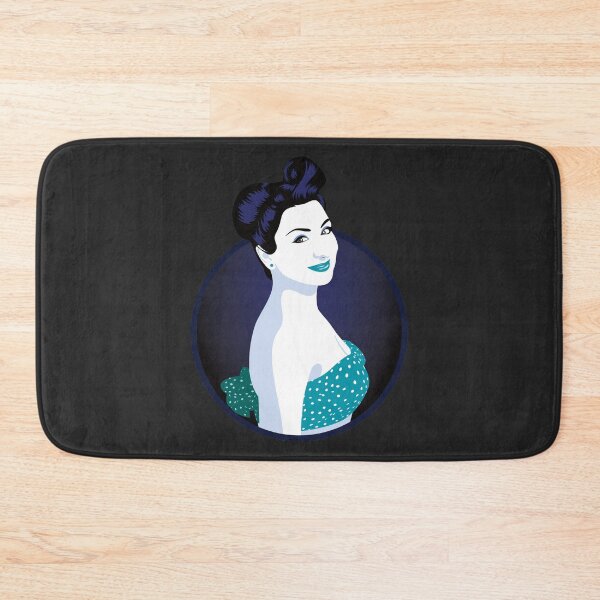 Item preview, Pin Up Girl | Louisa - Turquoise & Blue (Dark Background) designed and sold by ladyfacecreates.