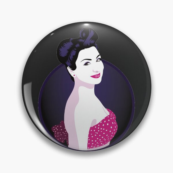 Item preview, Pin Up Girl | Louisa - Pink & Purple (Dark Background) designed and sold by ladyfacecreates.