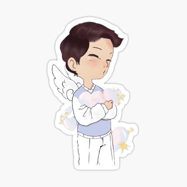 Angel with hearts Purple ver. Sticker