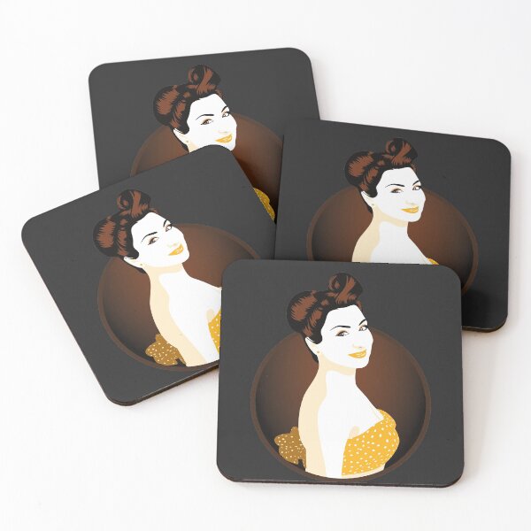Item preview, Pin Up Girl | Louisa - Yellow & Orange (Dark Background) designed and sold by ladyfacecreates.