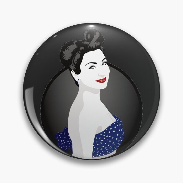 Item preview, Pin Up Girl | Louisa - Blue & Grey (Dark Background) designed and sold by ladyfacecreates.