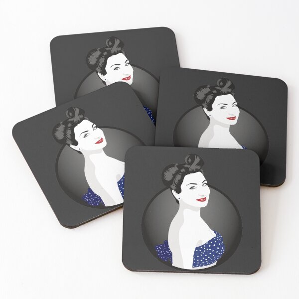 Item preview, Pin Up Girl | Louisa - Blue & Grey (Dark Background) designed and sold by ladyfacecreates.