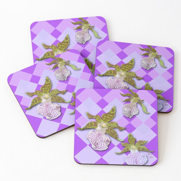 Item preview, Tiger Orchids Purple Harlequin Checkers designed and sold by SpiritGifts.