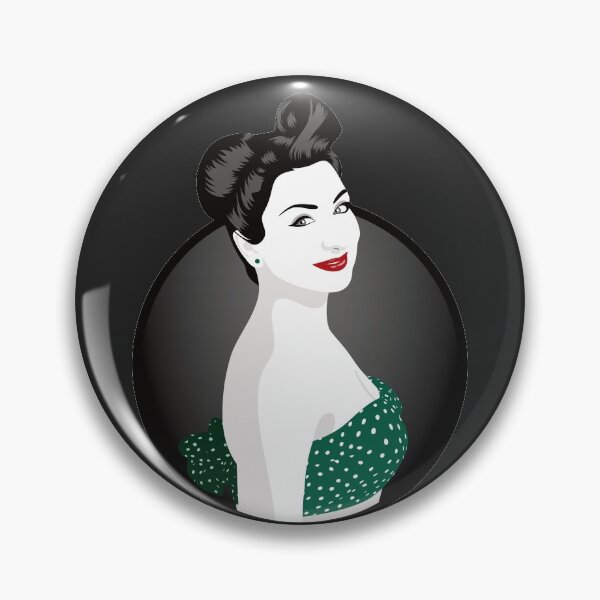 Item preview, Pin Up Girl | Louisa - Green & Grey (Dark Background) designed and sold by ladyfacecreates.