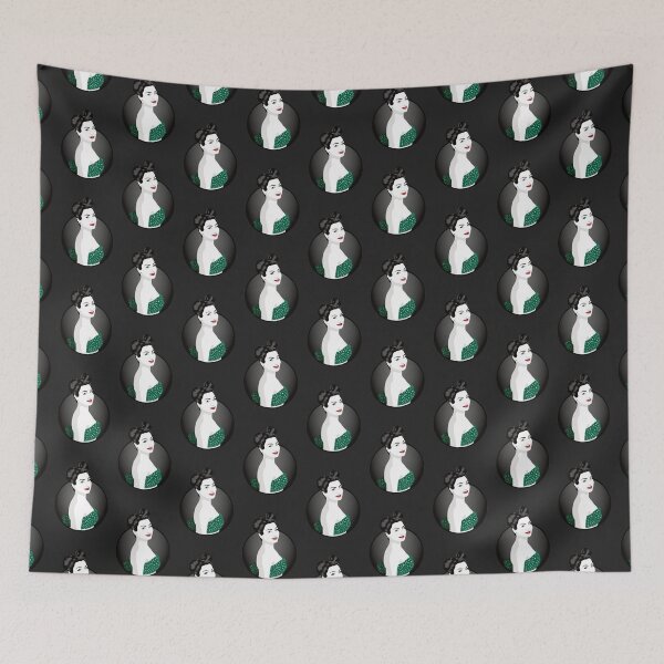 Item preview, Pin Up Girl | Louisa - Green & Grey (Dark Background) designed and sold by ladyfacecreates.