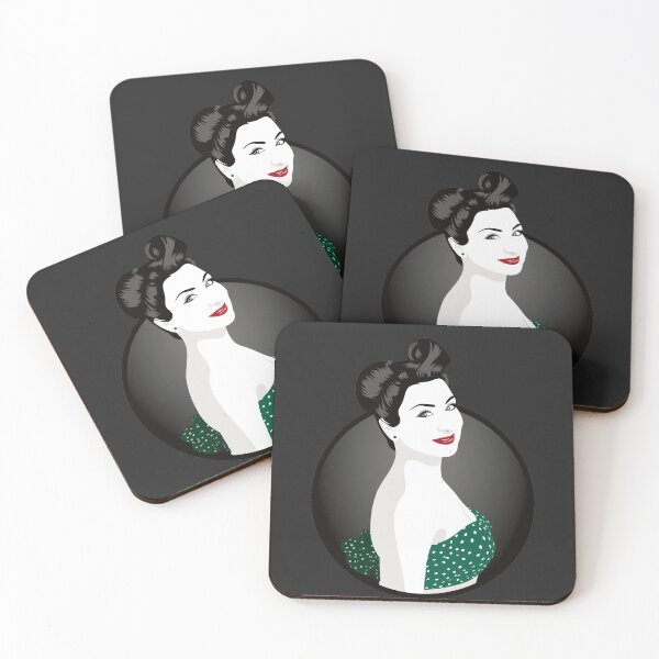 Item preview, Pin Up Girl | Louisa - Green & Grey (Dark Background) designed and sold by ladyfacecreates.