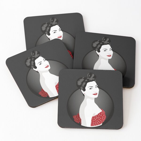 Item preview, Pin Up Girl | Louisa - Red & Grey (Dark Background) designed and sold by ladyfacecreates.