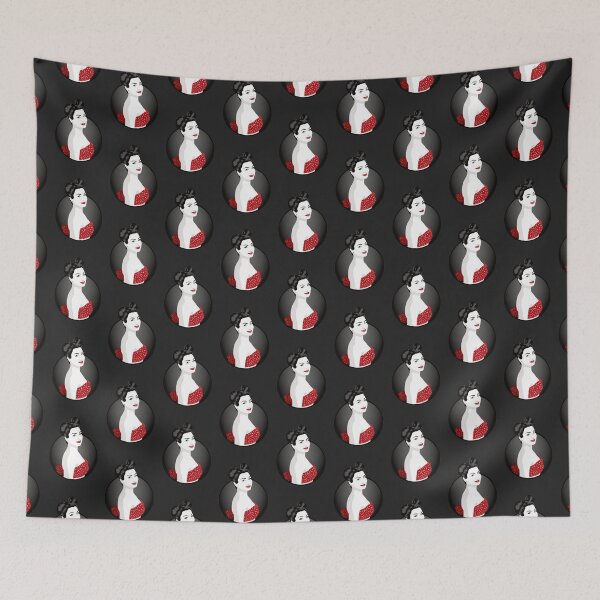 Item preview, Pin Up Girl | Louisa - Red & Grey (Dark Background) designed and sold by ladyfacecreates.