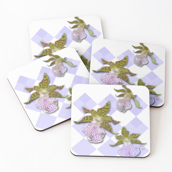 Item preview, Tiger Orchids Purple Harlequin Checkers White designed and sold by SpiritGifts.