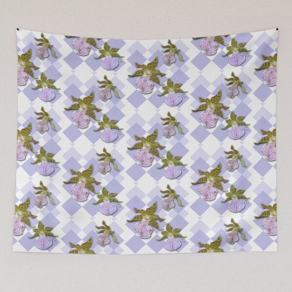 Item preview, Tiger Orchids Purple Harlequin Checkers White designed and sold by SpiritGifts.