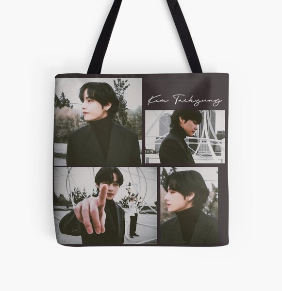 V BTS Tote Bag Aesthetic Tote Bag Taehyung BTS Merch Cotton 