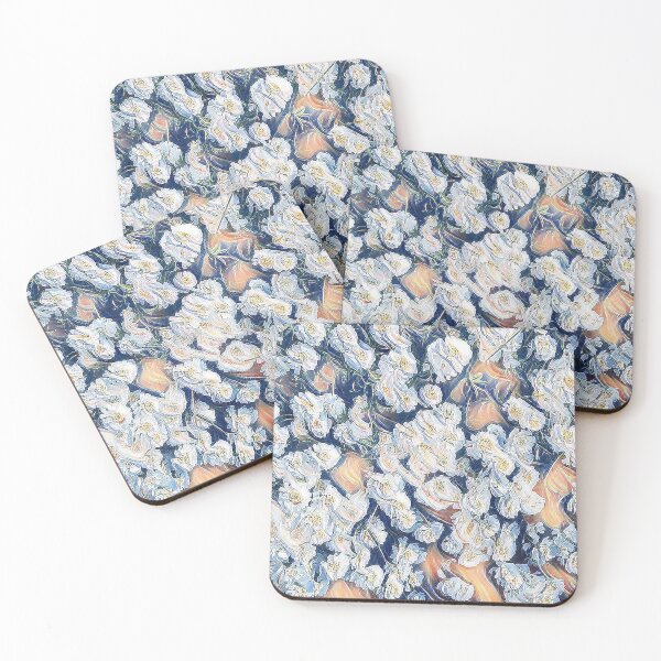 Aperçu de l'œuvre Résumé de petites fleurs avec blanc, abricot et bleu créée et vendue par Ninaeva.