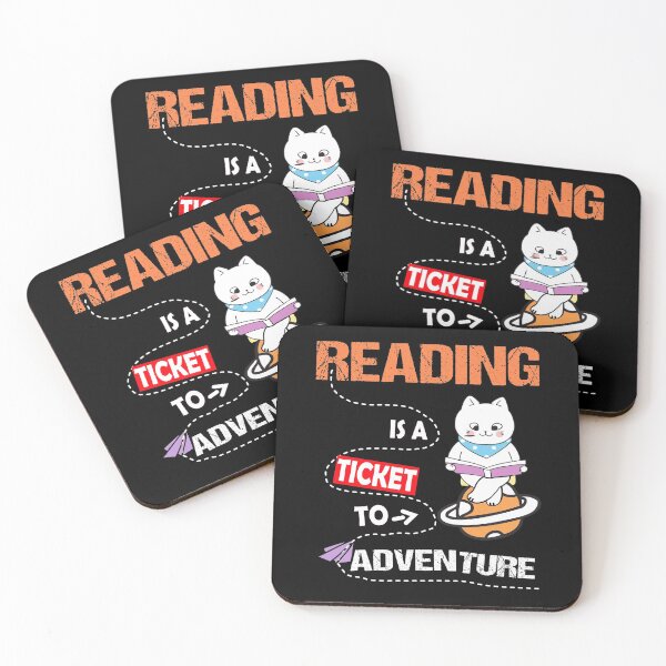 Item preview, Reading is a Ticket to Adventure Cool Book Lovers Co. designed and sold by RS-Collections.