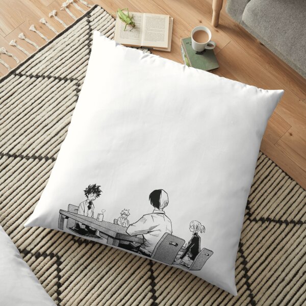 My Hero Academia Midoriya Todoroki Bakugo having tea Manga Cap Stickers Phone Case Anime Floor Pillow