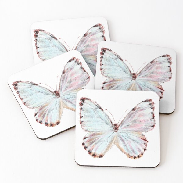 Item preview, Pencil Hand drawn pastel pink and blue morpho butterfly designed and sold by leiriin.