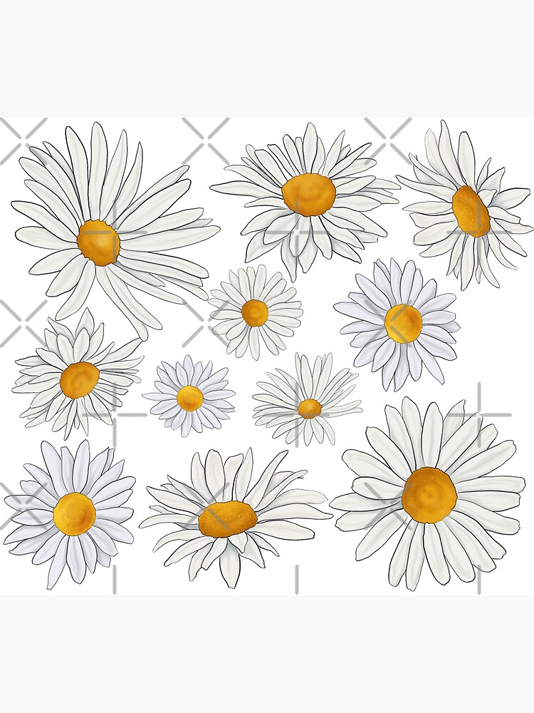 9 pack of daisy stickers Sticker for Sale by eviej19