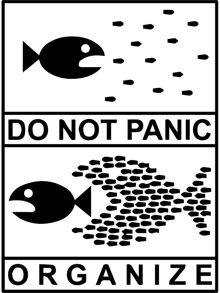 "DO NOT PANIC ORGANIZE" Sticker for Sale by BOYSLUG | Redbubble