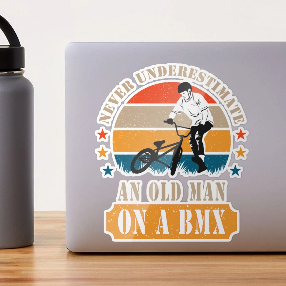 Mens Never Underestimate An Old Man On A Bike Grandpa Ringneck Tumbler