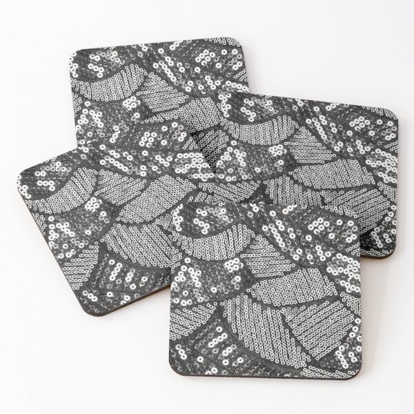 Item preview, Black Fabric with Shiny Silver Sequin Design photo designed and sold by cgroenewald.