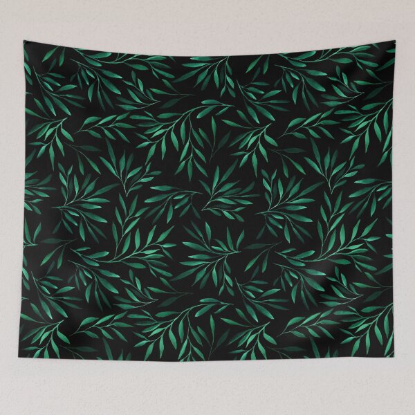 Item preview, Watercolor shimmery green willow leaves, beautiful pattern, simple two toned pattern designed and sold by Orianah.