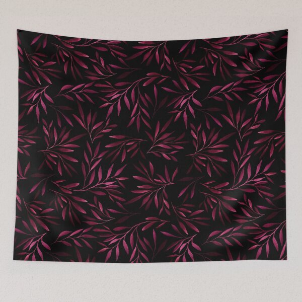 Item preview, Watercolor shimmery purple willow leaves, beautiful pattern, simple two toned purple and black pattern designed and sold by Orianah.